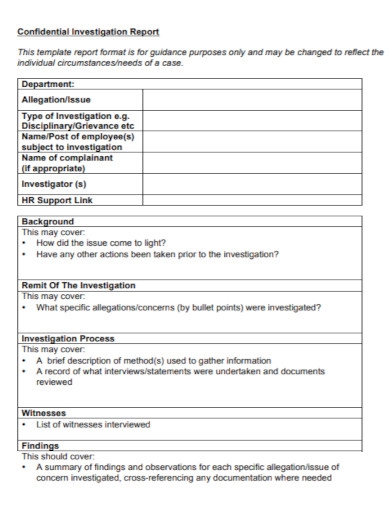 Detail Hr Investigation Report Template Nomer 15