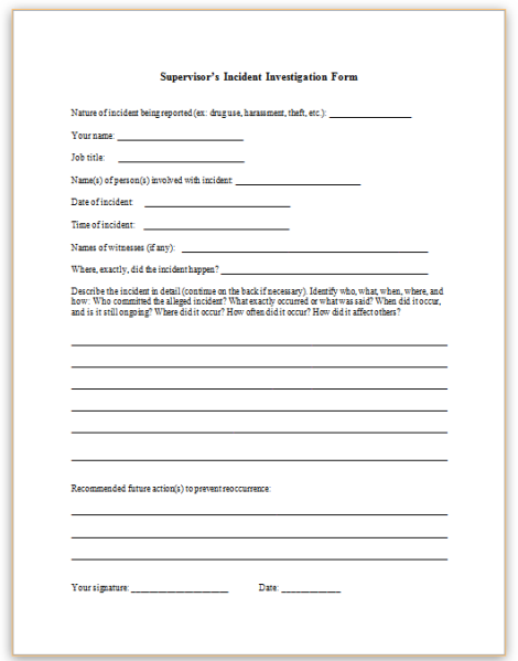 Detail Hr Investigation Report Template Nomer 21
