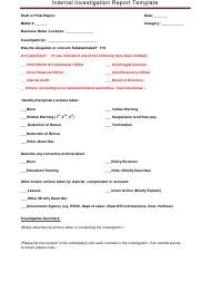 Detail Hr Investigation Report Template Nomer 49