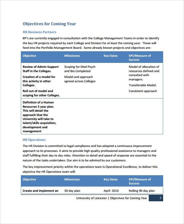 Detail Hr Yearly Plan Template Nomer 3