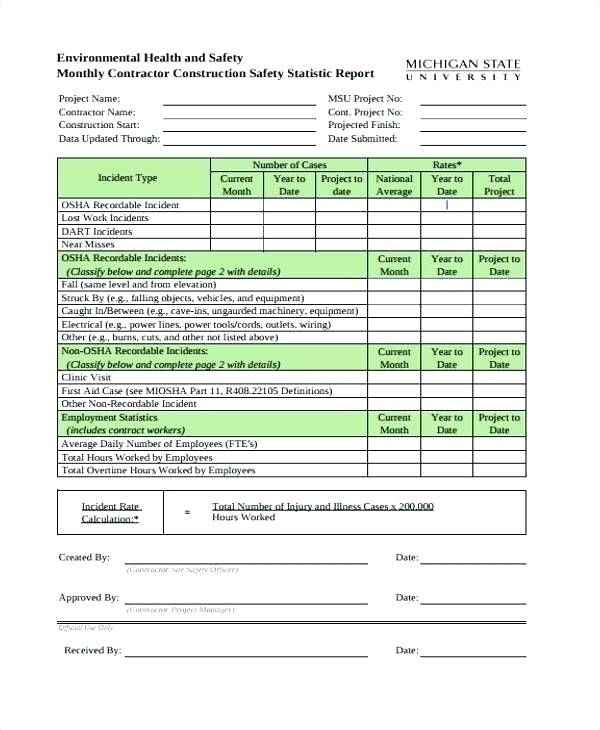 Detail Hse Weekly Report Template Nomer 17