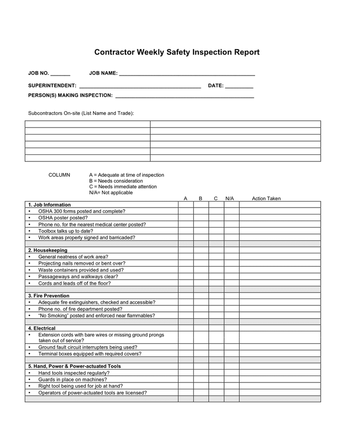 Detail Hse Weekly Report Template Nomer 26