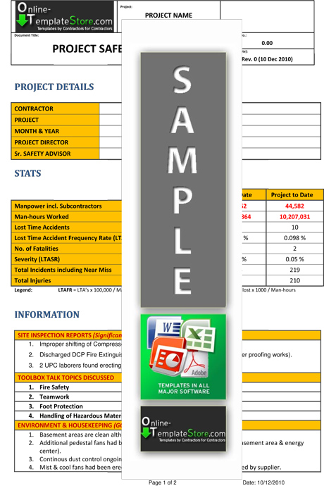 Detail Hse Weekly Report Template Nomer 37