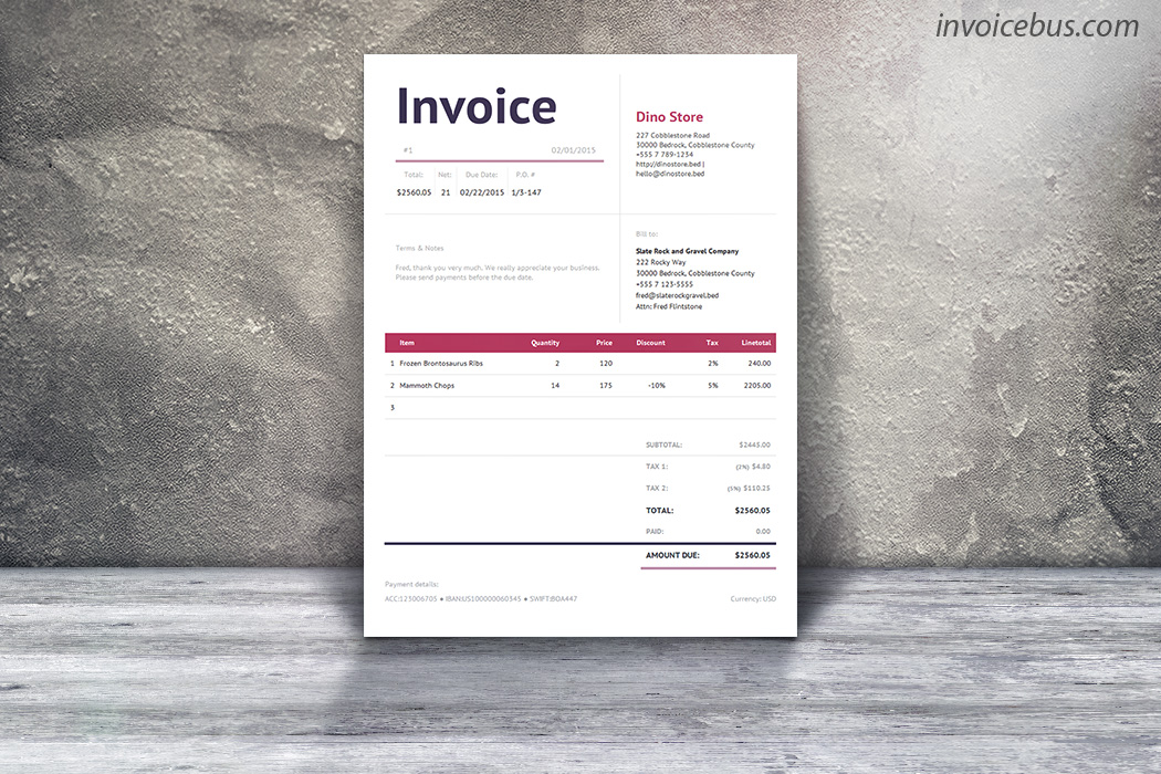 Detail Html Css Invoice Template Free Nomer 11