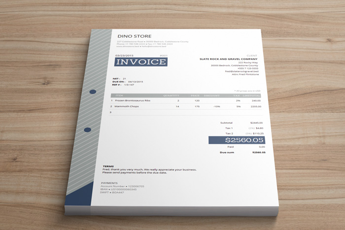Detail Html Css Invoice Template Free Nomer 25