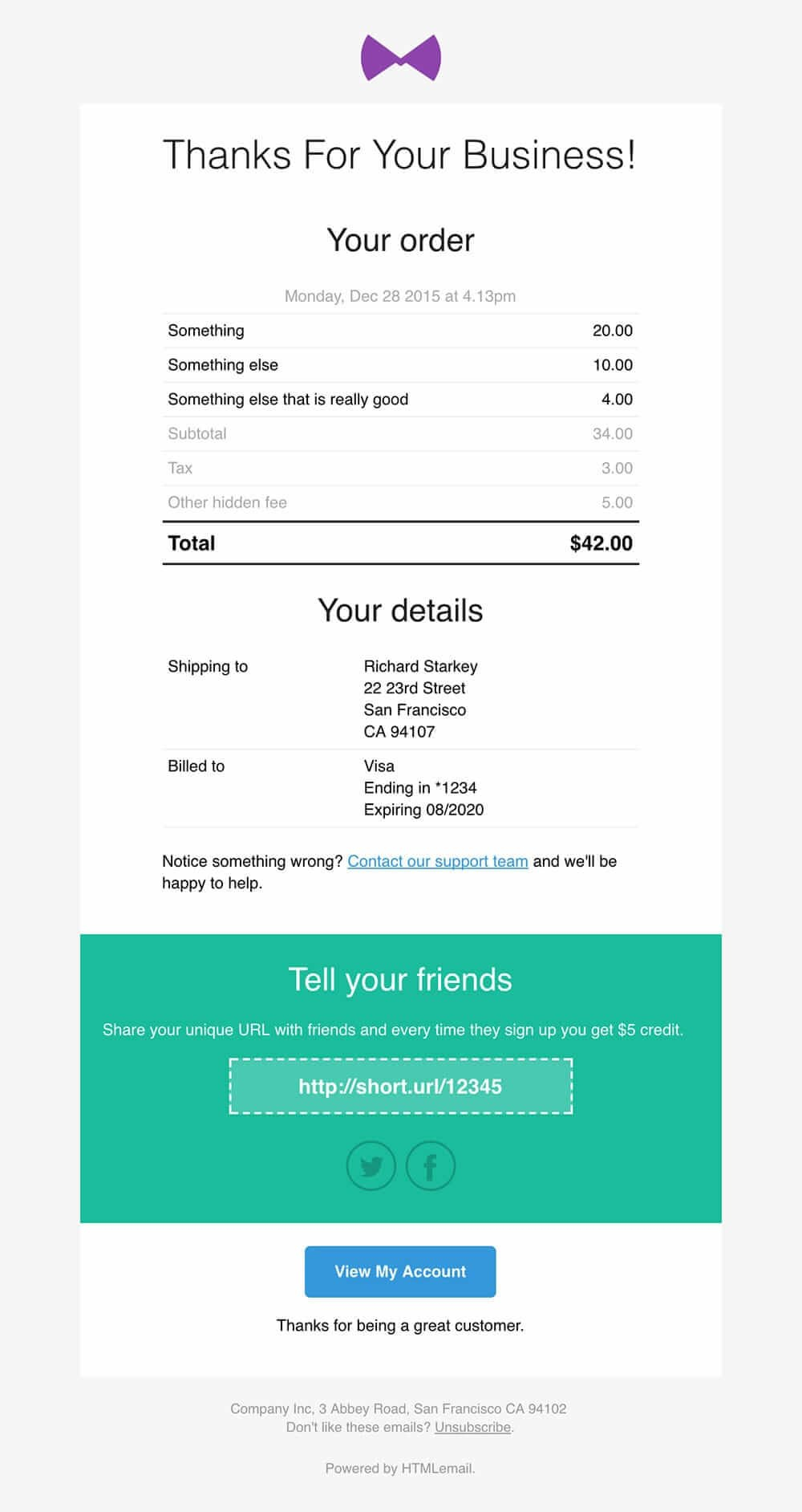 Detail Html Invoice Template Nomer 20