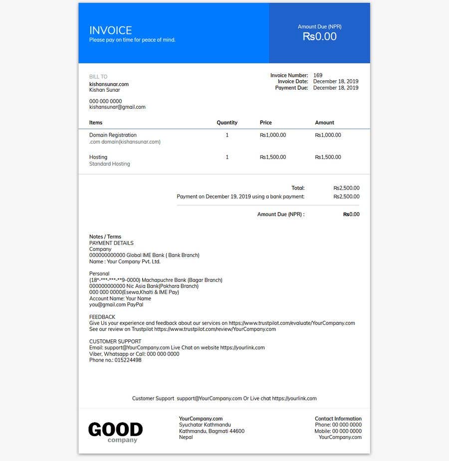 Detail Html Invoice Template Nomer 27