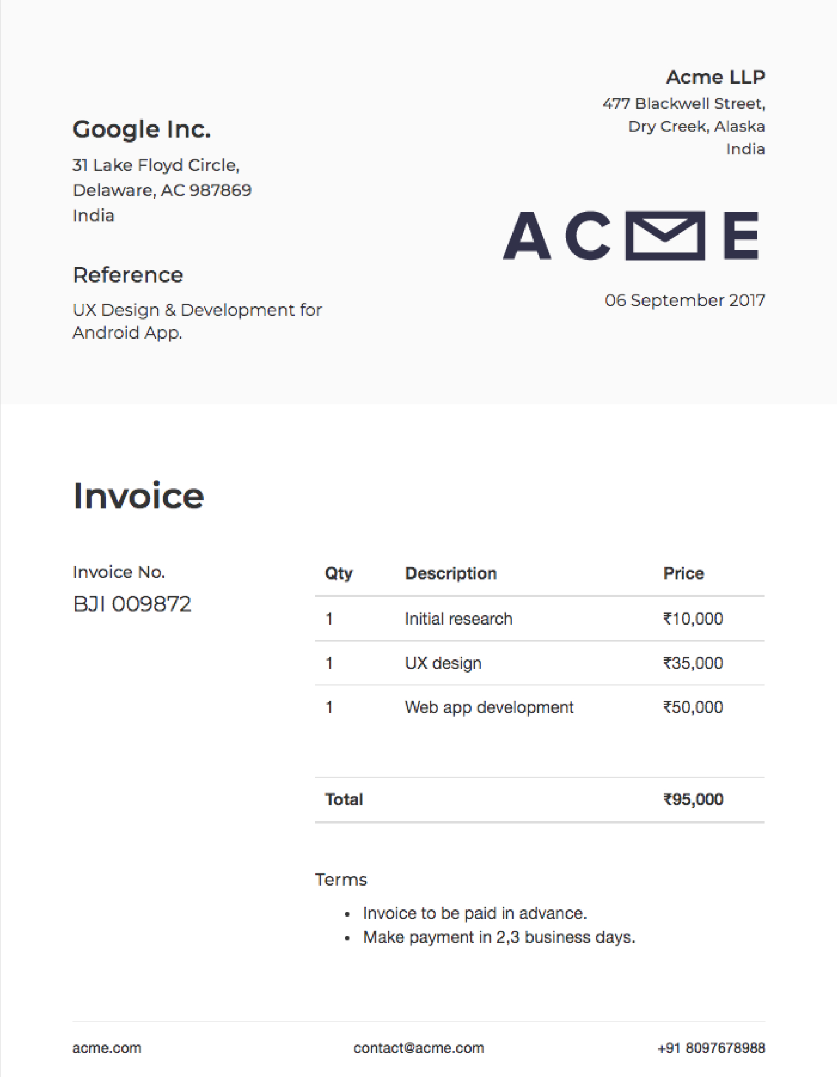 Detail Html Invoice Template Nomer 4