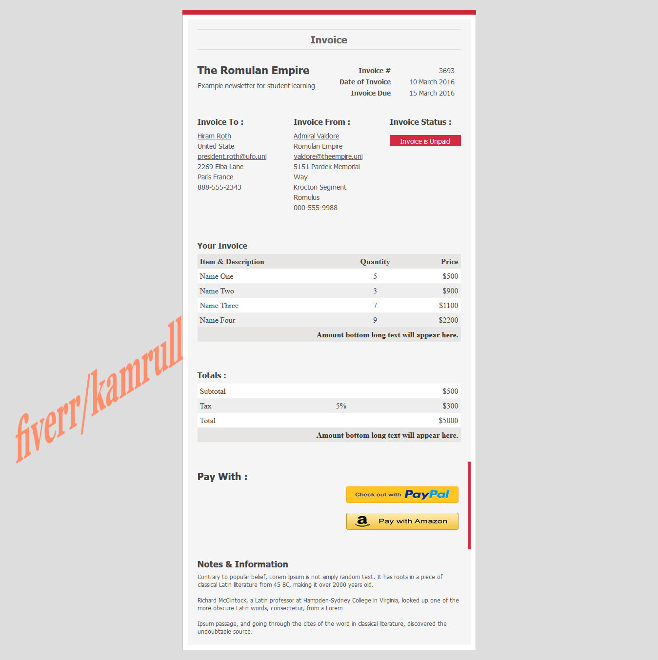 Detail Html Invoice Template Nomer 35