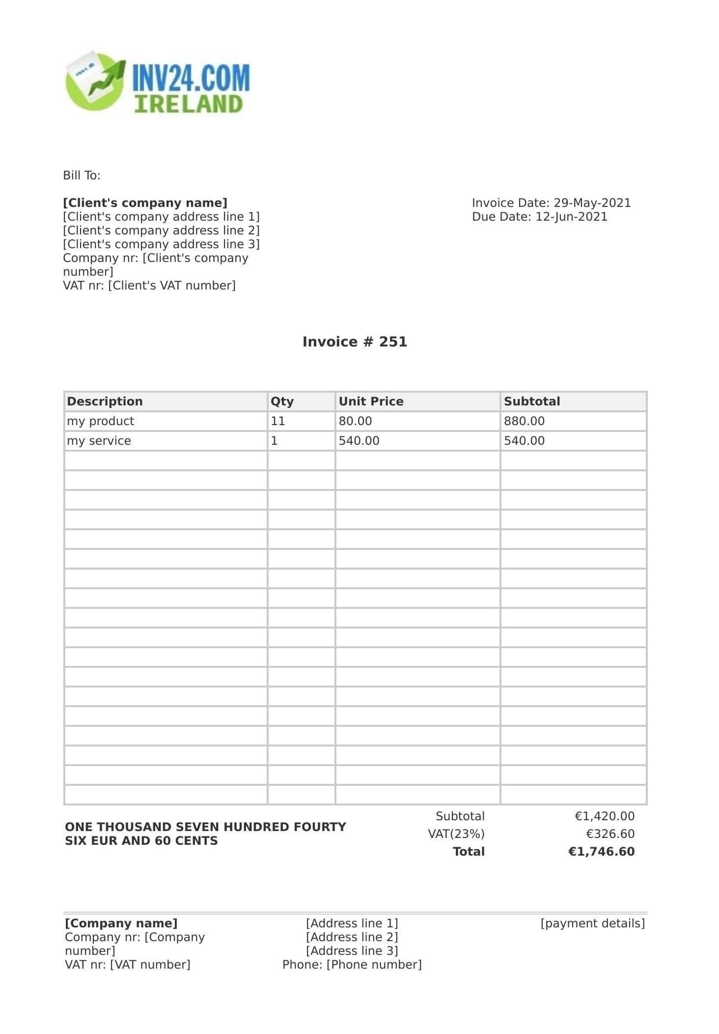 Detail Html Invoice Template Nomer 46