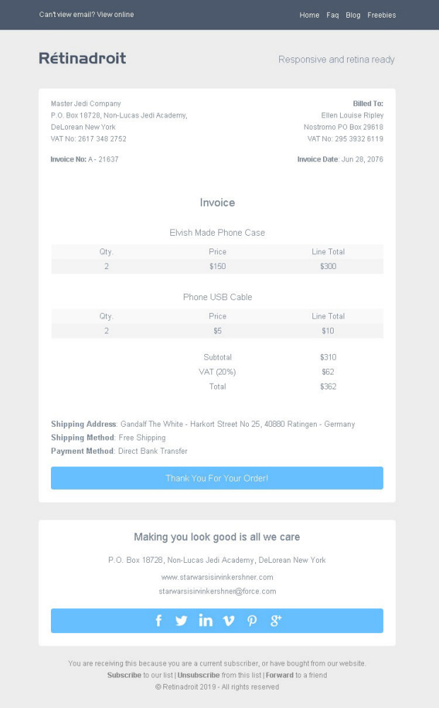 Detail Html Invoice Template Nomer 49