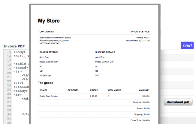Detail Html Invoice Template Nomer 50
