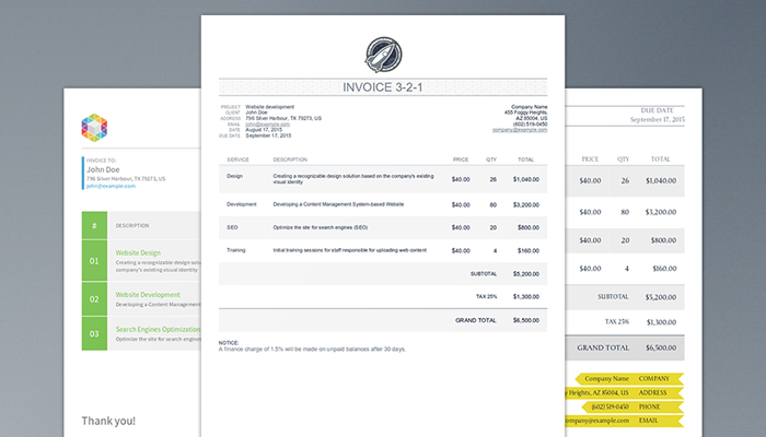 Detail Html Invoice Template Nomer 9