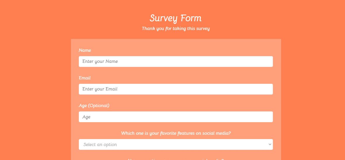 Detail Html Survey Template Nomer 2