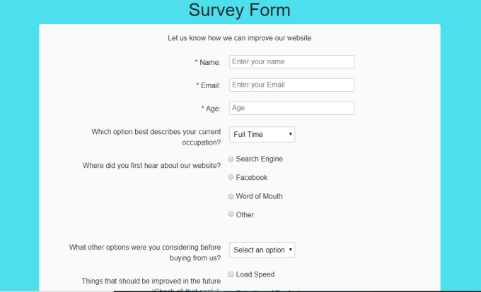 Detail Html Survey Template Nomer 11