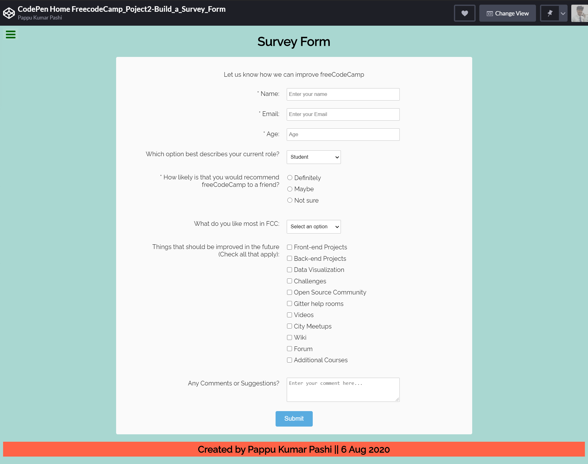 Detail Html Survey Template Nomer 19