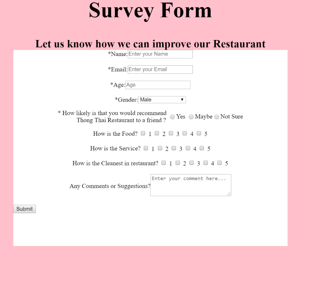 Detail Html Survey Template Nomer 23