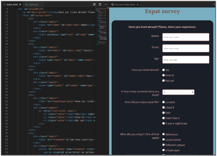 Detail Html Survey Template Nomer 33