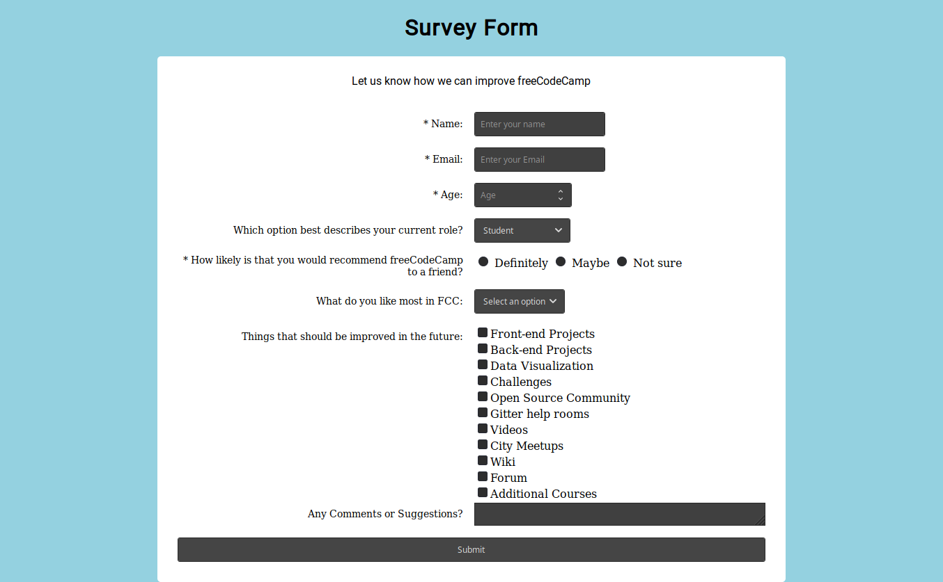 Detail Html Survey Template Nomer 9