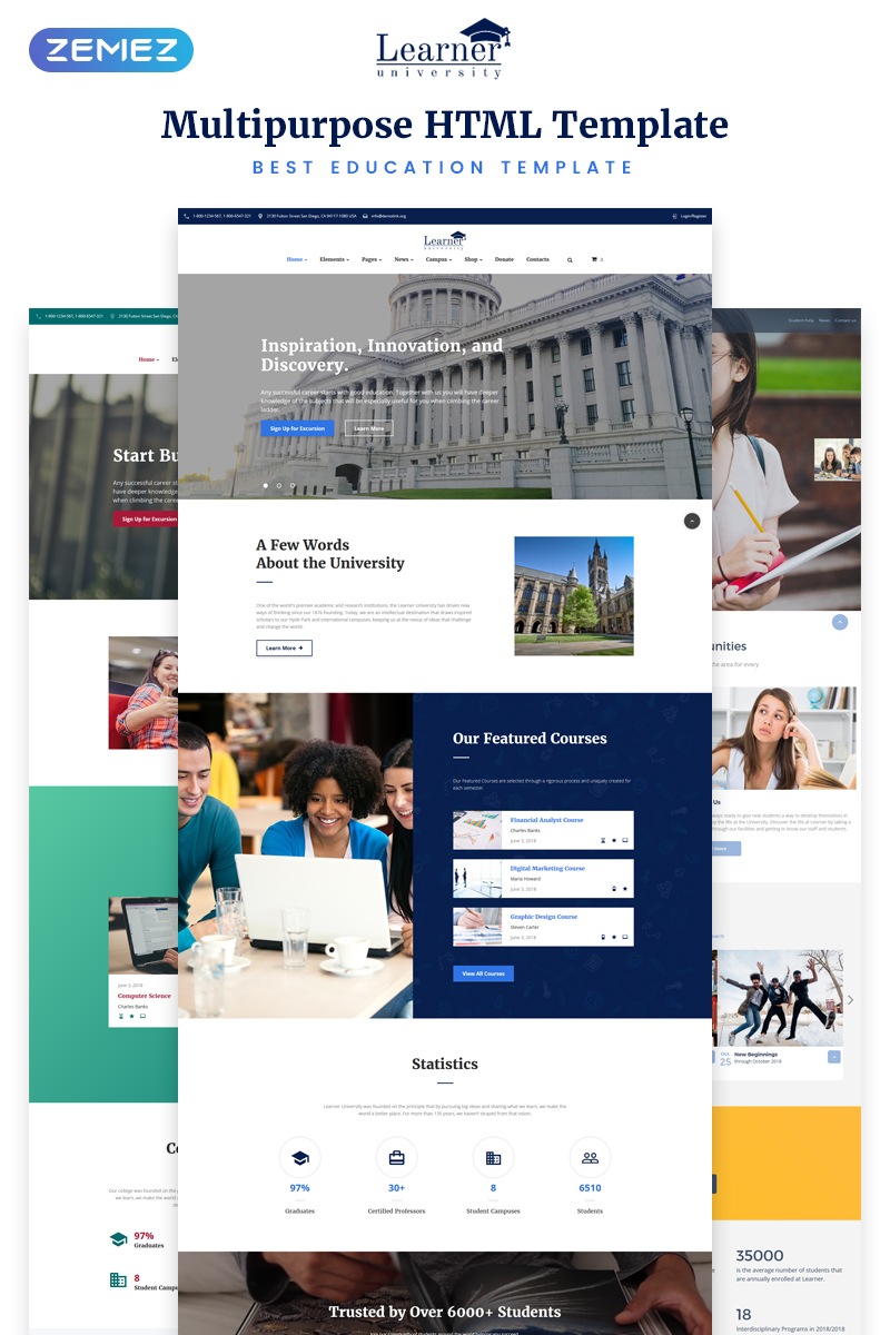 Detail Html5 University Template Nomer 17