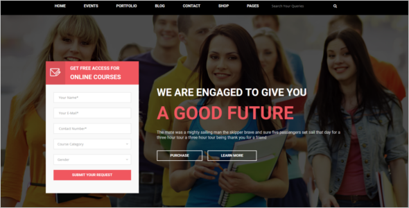 Detail Html5 University Template Nomer 42