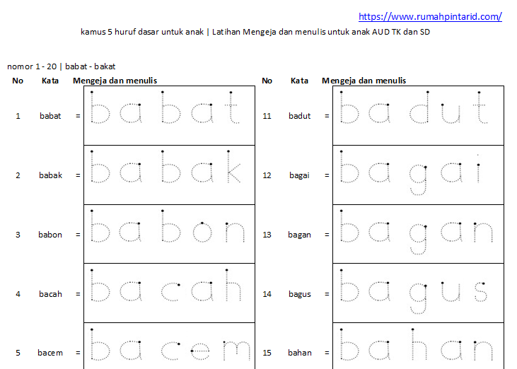 Detail Huruf Putus Putus Untuk Anak Tk Nomer 44