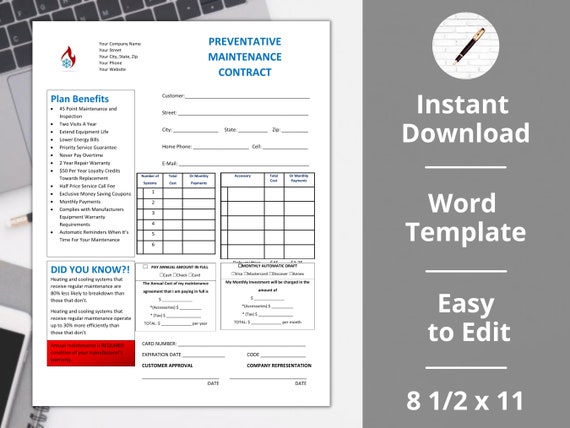 Detail Hvac Maintenance Contract Template Nomer 28