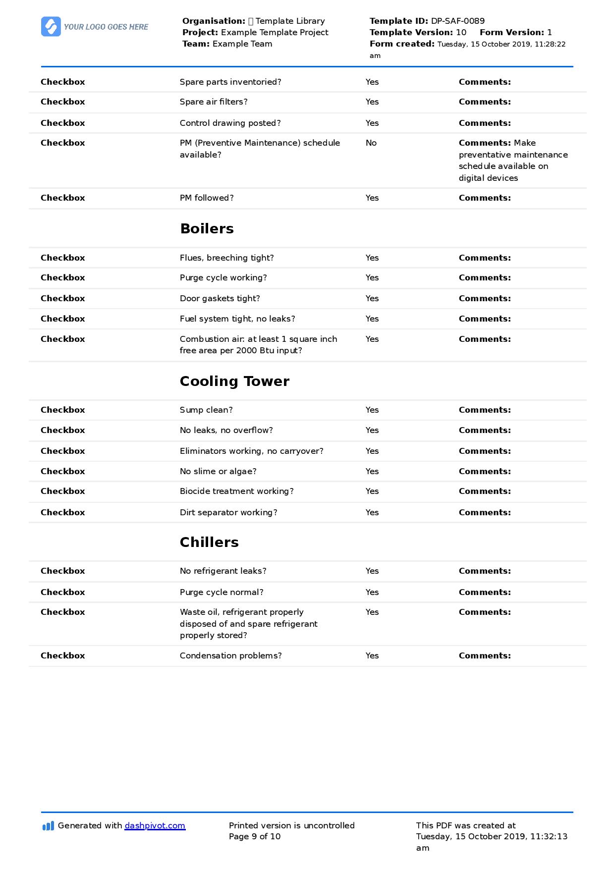 Detail Hvac Service Report Template Nomer 34