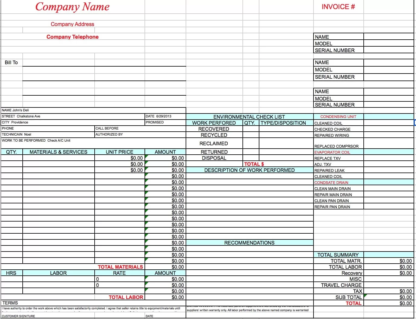 Detail Hvac Service Report Template Nomer 8