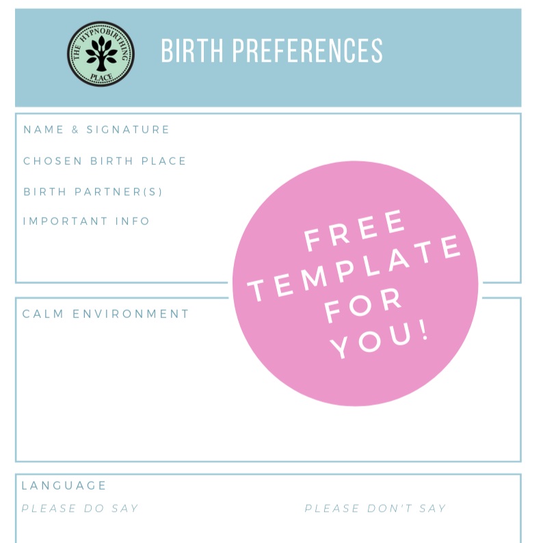 Detail Hypnobirthing Birth Plan Template Nomer 3