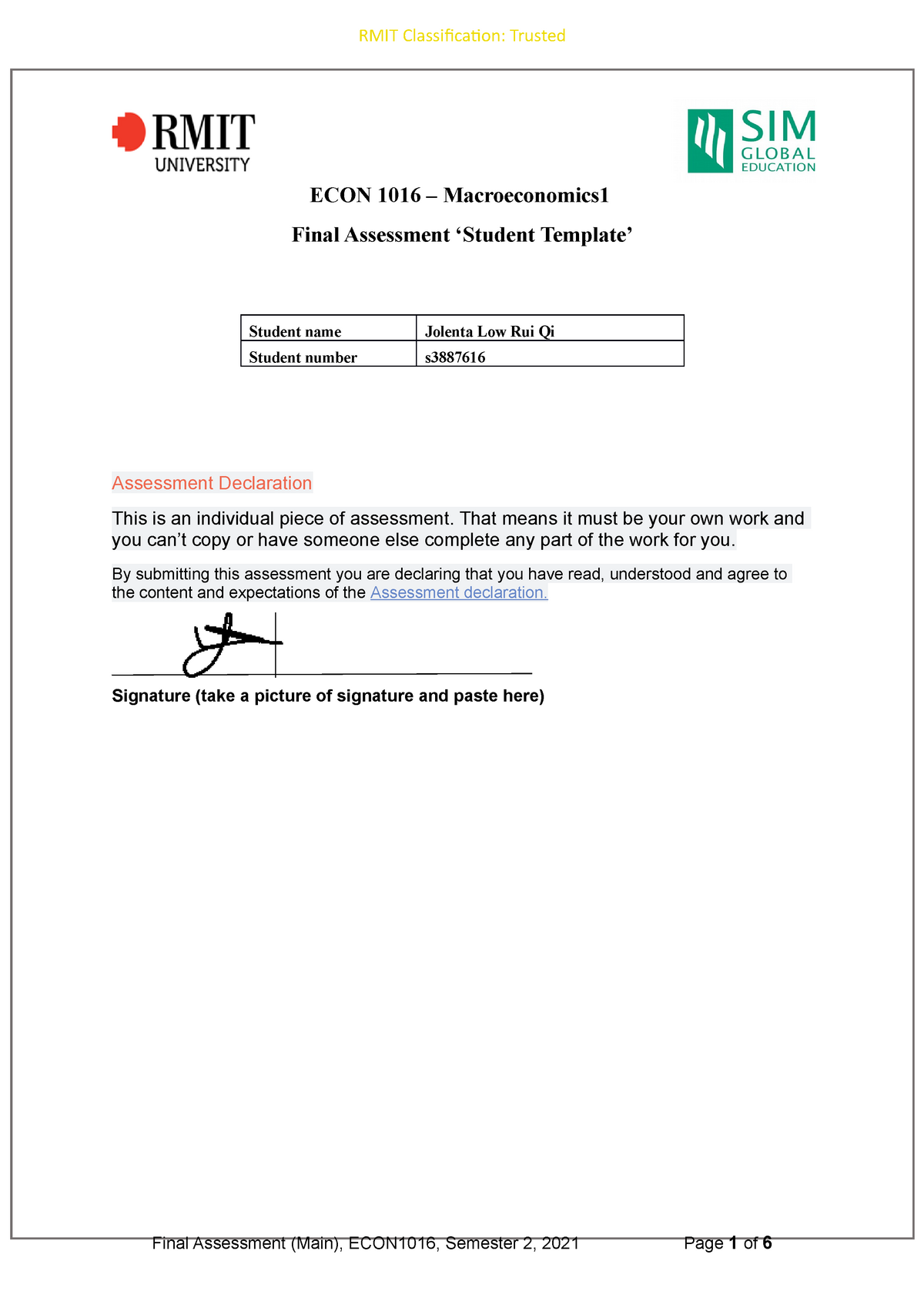 Detail I Have Read And Understood Template Nomer 35