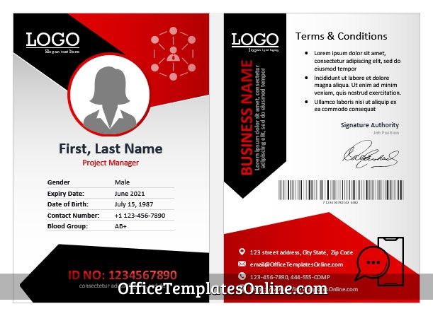 Detail Id Card Employee Template Nomer 20