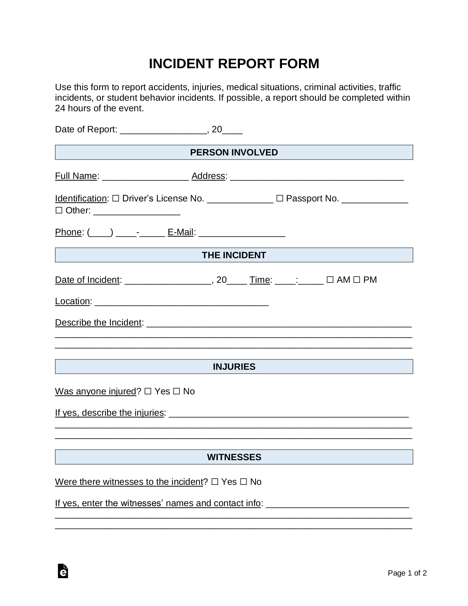 Incident Investigation Template 56 Koleksi Gambar