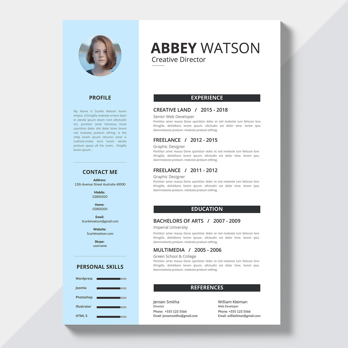 Detail Indesign Resume Template 2018 Nomer 11