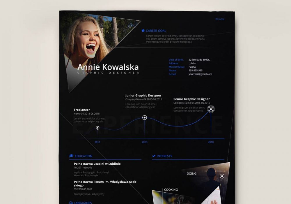 Detail Indesign Resume Template 2018 Nomer 19