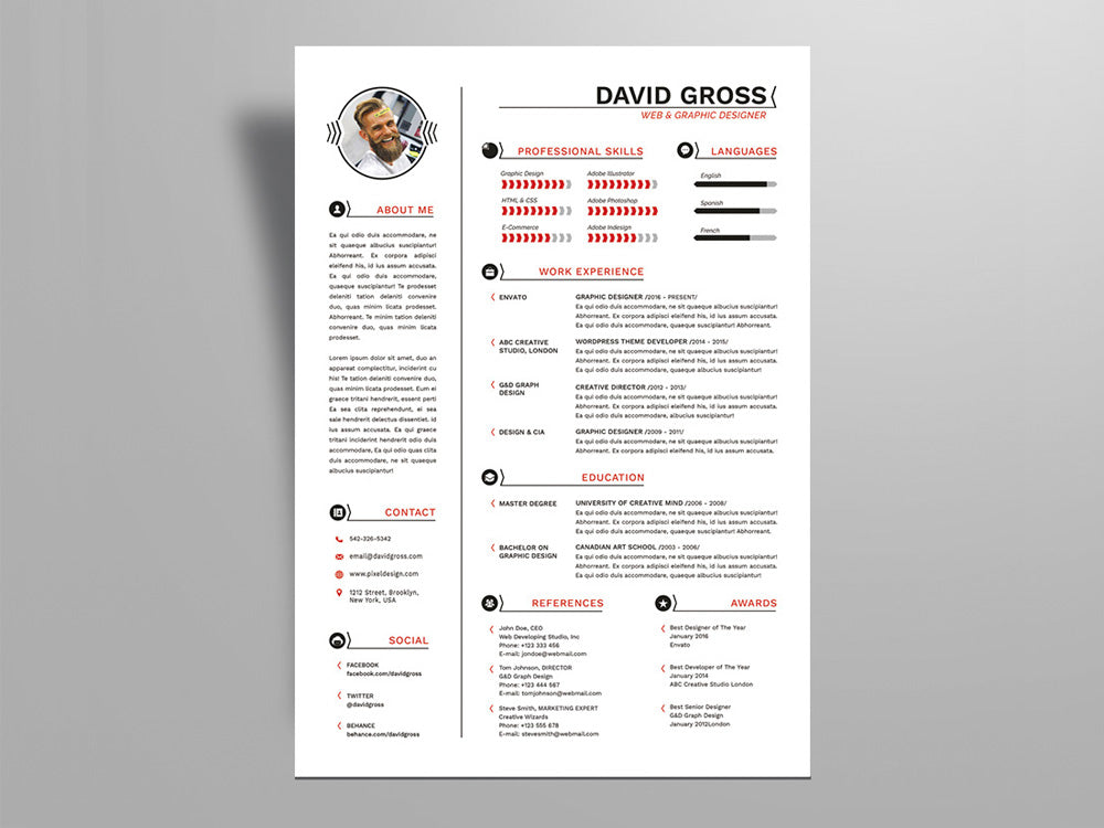 Detail Indesign Resume Template 2018 Nomer 35