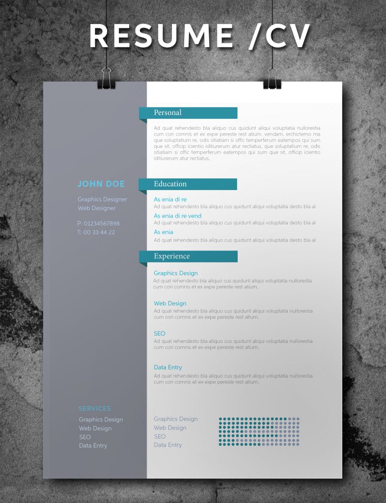 Detail Indesign Resume Template 2018 Nomer 38