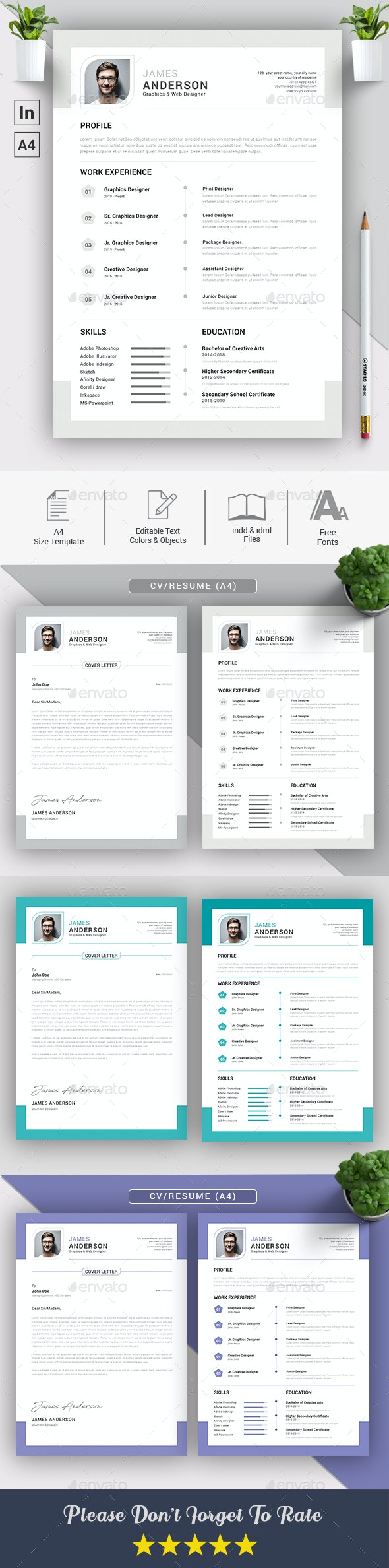 Detail Indesign Resume Template 2018 Nomer 45