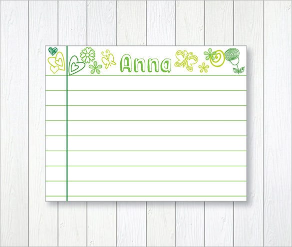 Detail Index Card Template Nomer 39