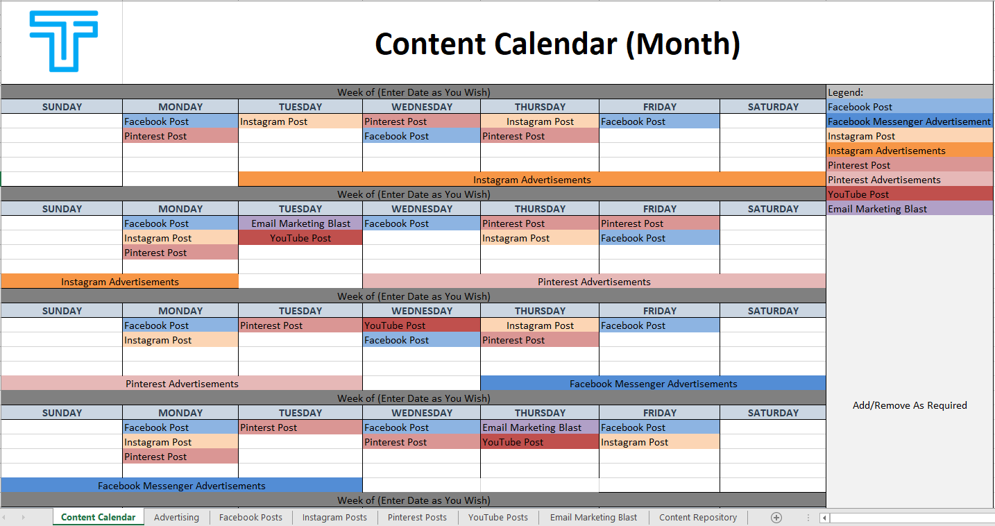 Detail Instagram Content Calendar Template Excel Nomer 4