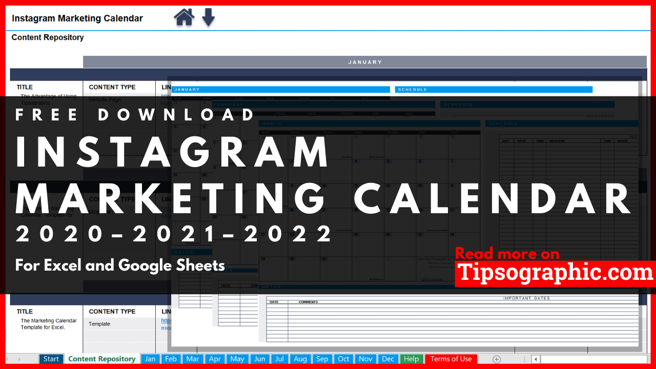 Detail Instagram Content Calendar Template Excel Nomer 30