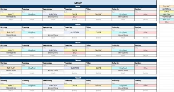 Detail Instagram Content Calendar Template Excel Nomer 32