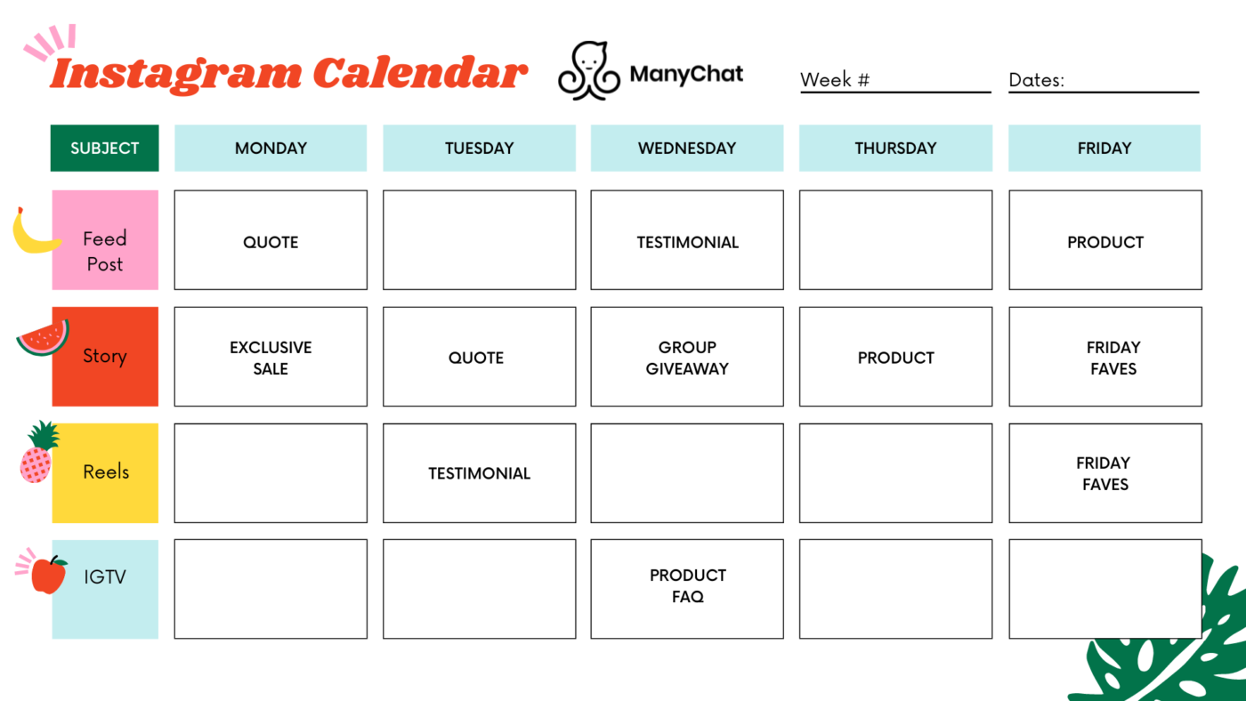 Detail Instagram Content Calendar Template Excel Nomer 34