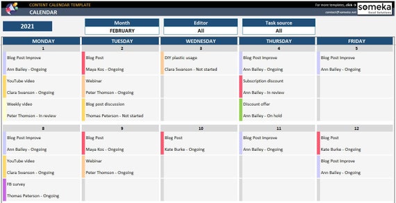 Detail Instagram Content Calendar Template Excel Nomer 49