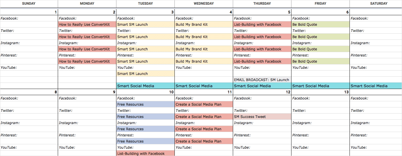 Detail Instagram Content Calendar Template Excel Nomer 8