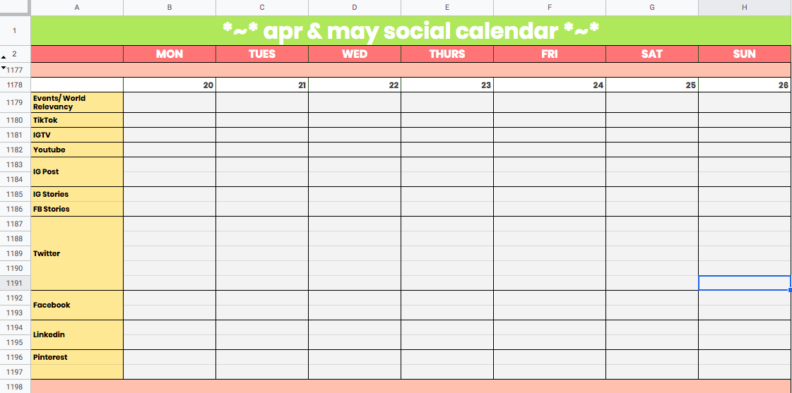Detail Instagram Content Calendar Template Excel Nomer 9