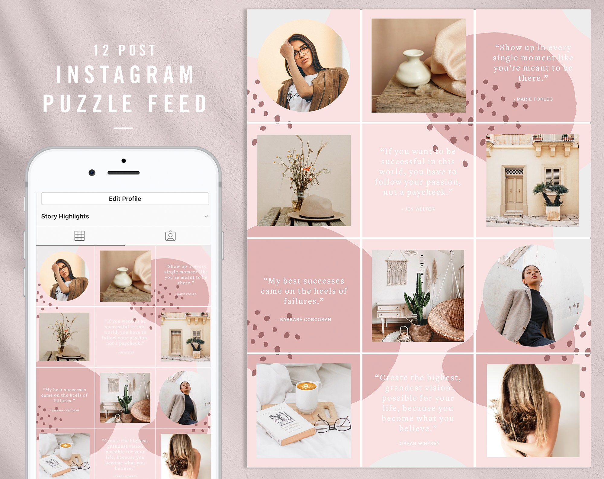 Detail Instagram Grid Template Nomer 6