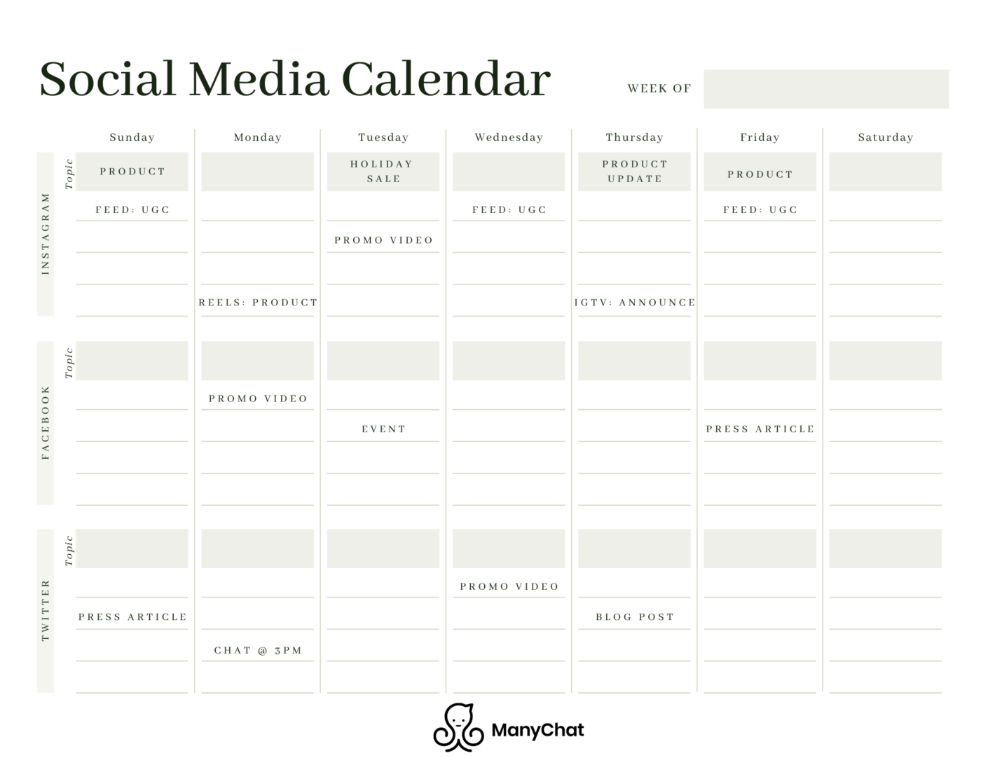 Detail Instagram Post Planner Template Nomer 46
