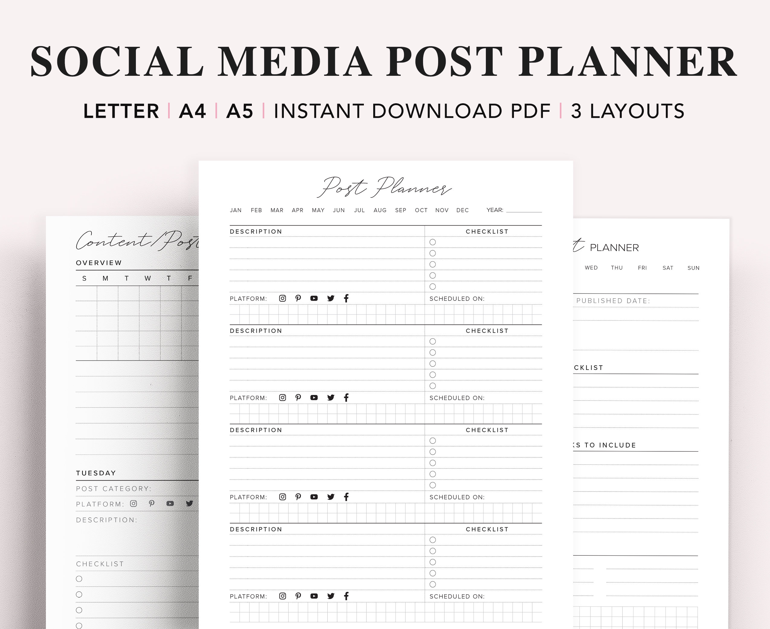 Detail Instagram Post Planner Template Nomer 54