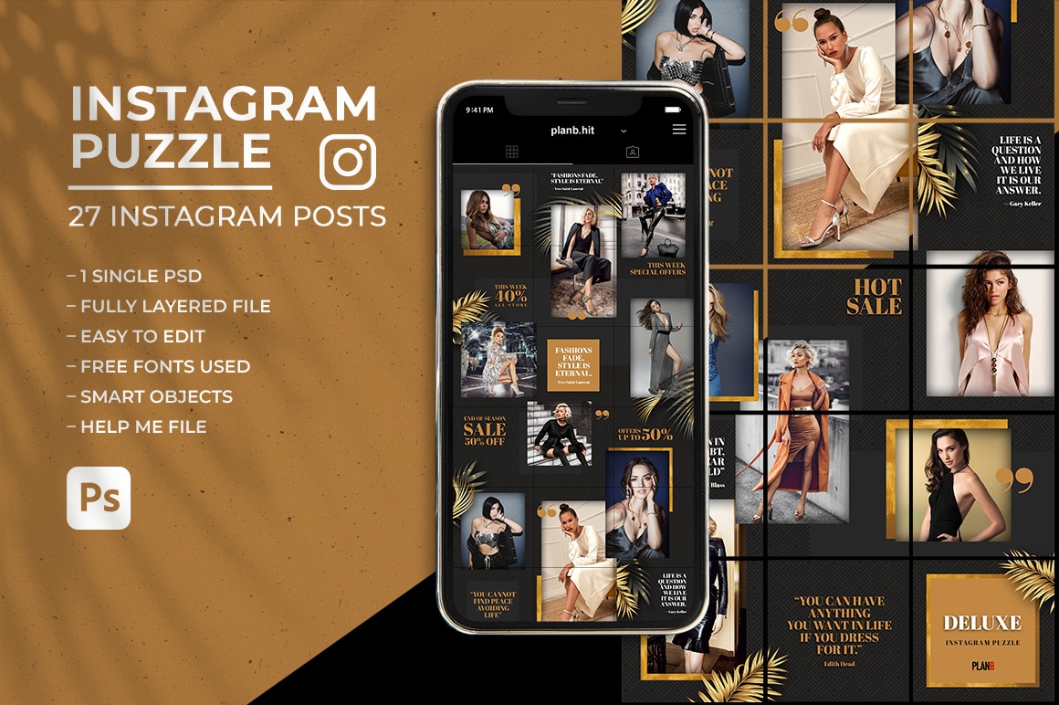 Detail Instagram Puzzle Feed Template Nomer 33